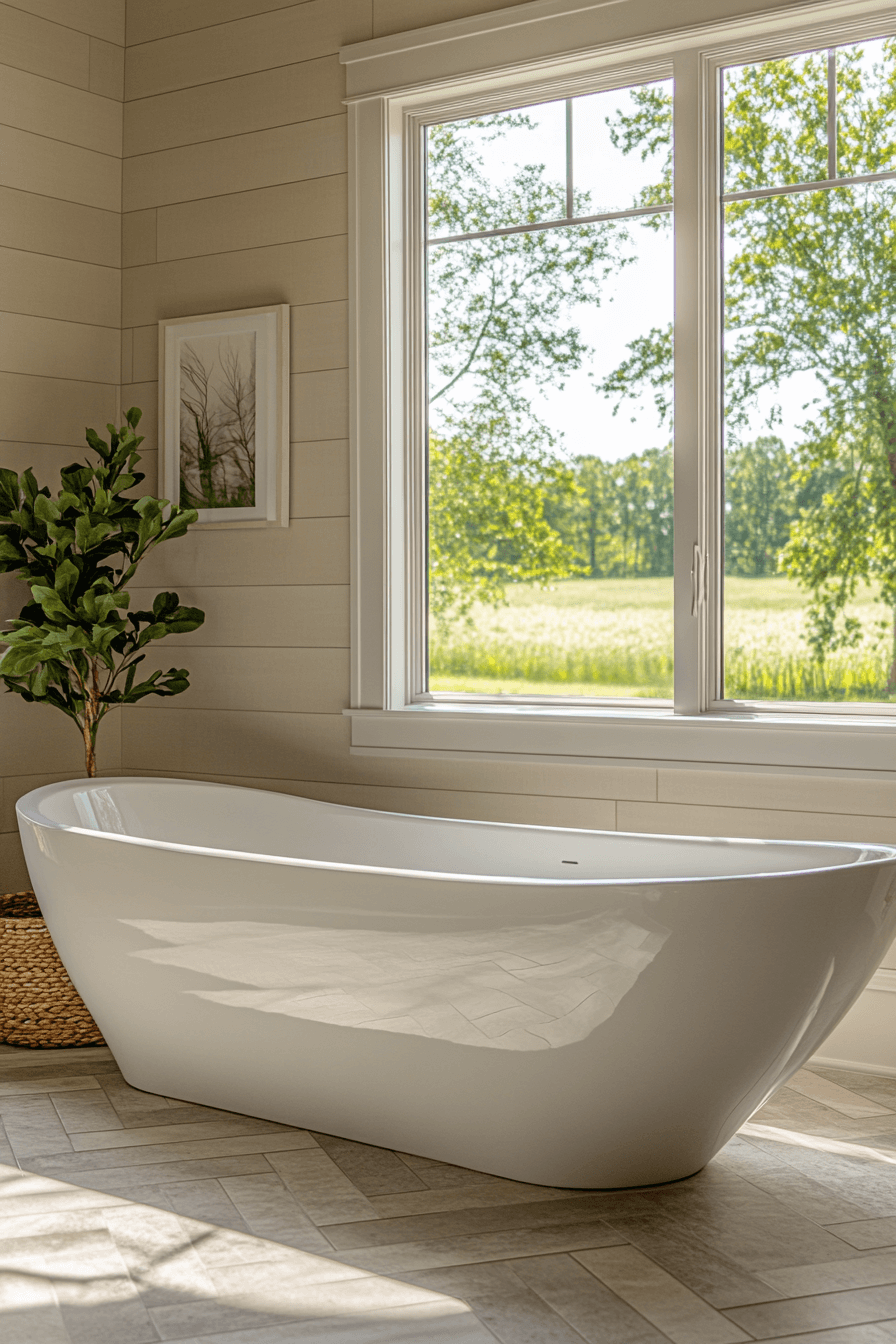 modern farmhouse master bath