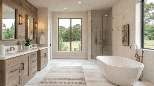 modern farmhouse master bath