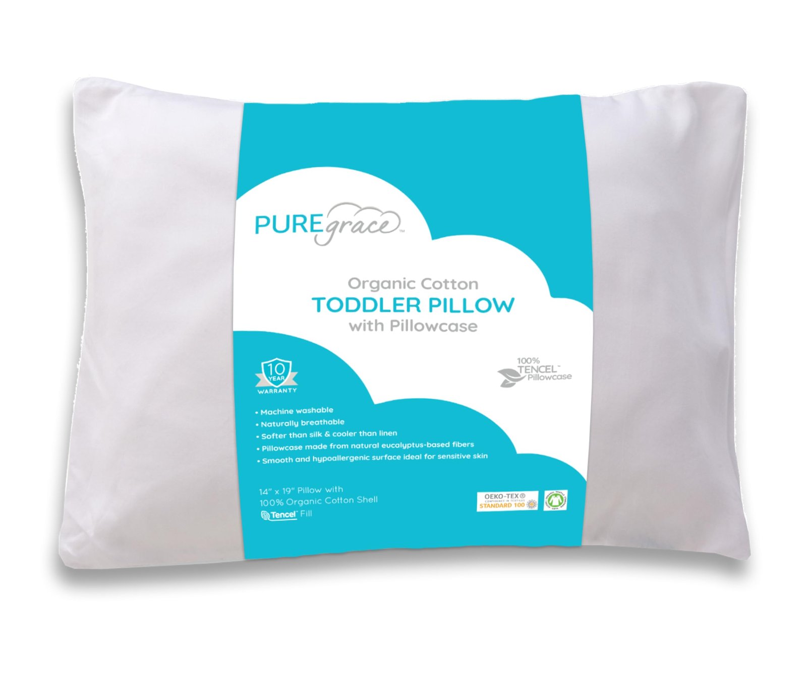The Best Organic Toddler Pillow for Comfortable and Safe Sleep 9 PUREgrace Organic Cotton Toddler Pillow with Pillowcase