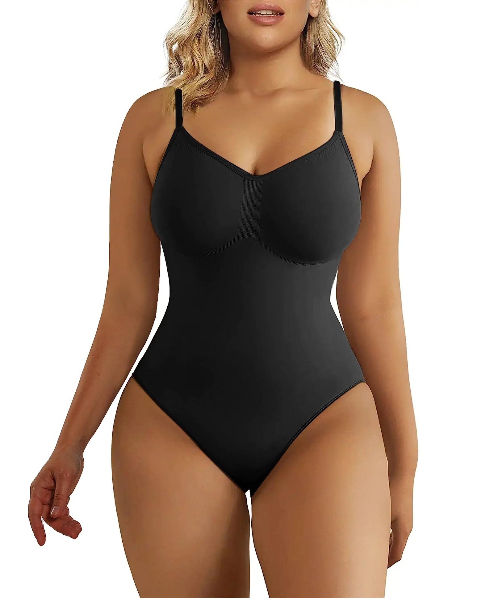 The Best Shapewear for Tummy: Top 8 Picks for a Flattering Look 4 SHAPERX Bodysuit for Women Tummy Control Shapewear Seamless Sculpting Thong Body Shaper Tank Top Small/Medium Black Thong