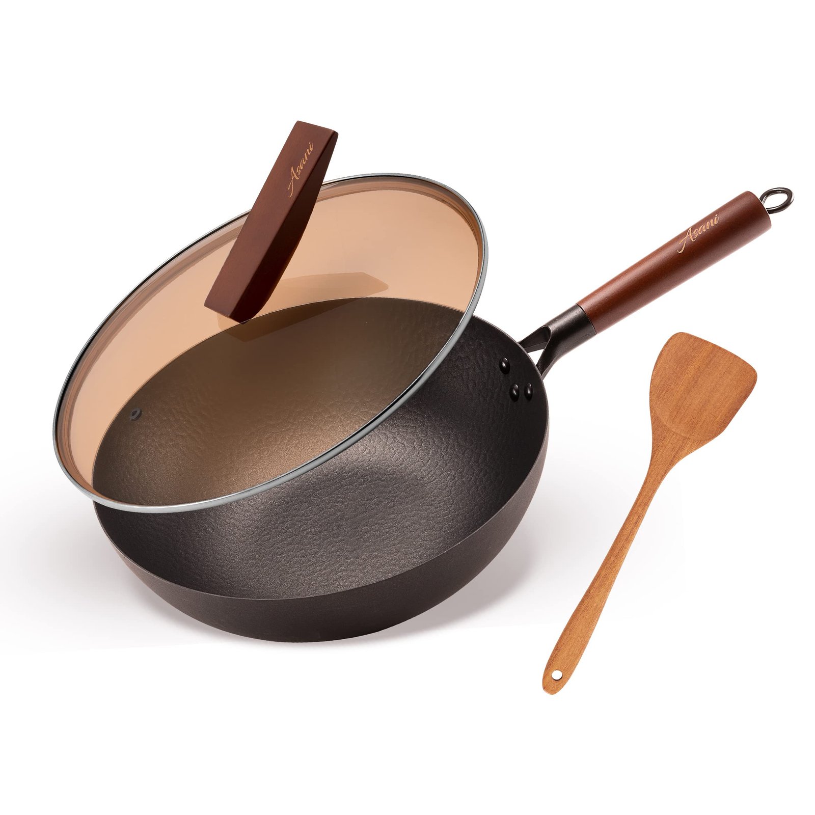 Best Type of Wok for Gas Stove: Top 8 Picks and Buying Guide 8 Carbon Steel Wok with Lid and Wooden Spatula