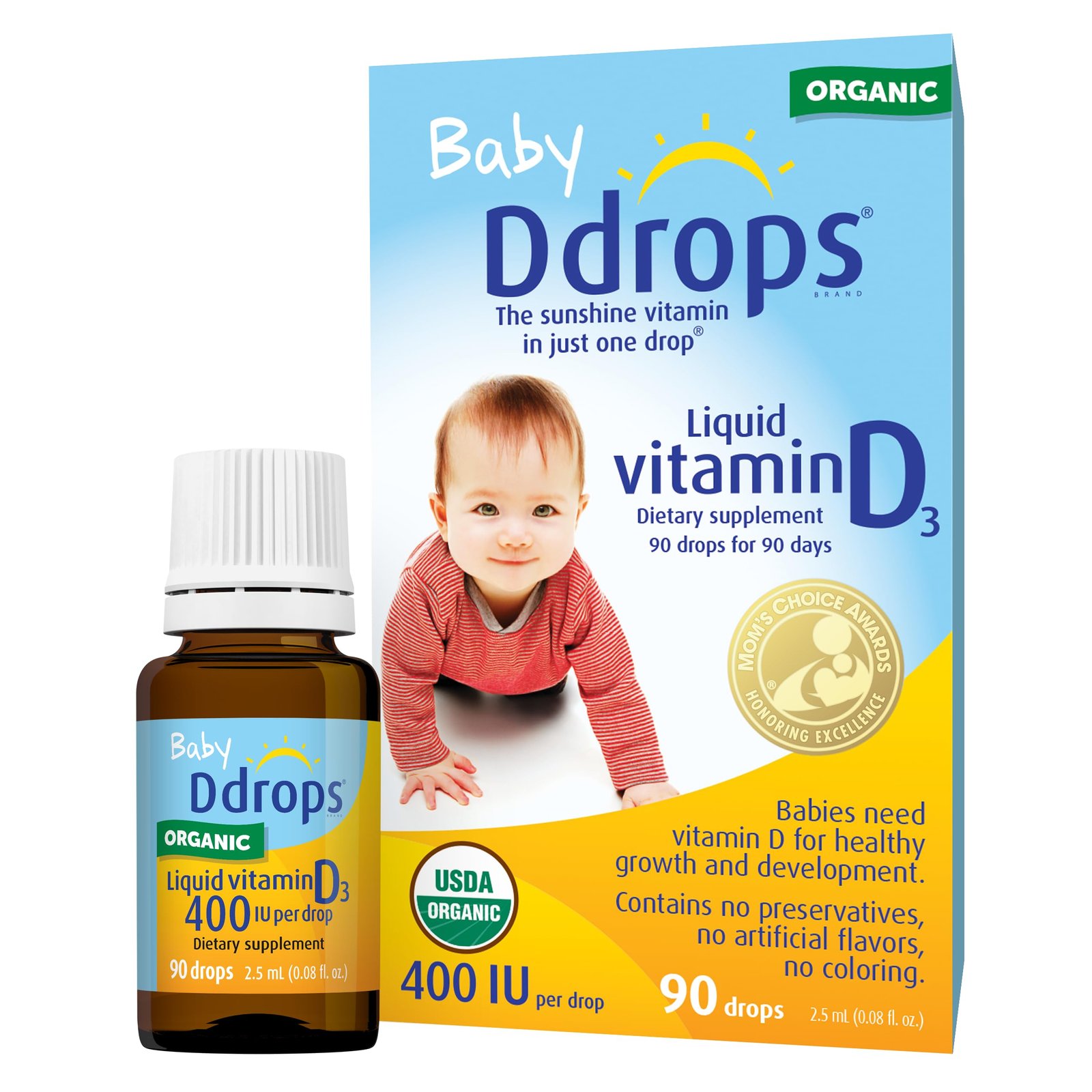 8 Best Vitamin D for Infants: Top Picks for Optimal Health 2 Ddrops Organic Baby 400 IU 90 Drops
