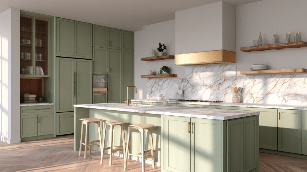 sage green kitchen cabinets