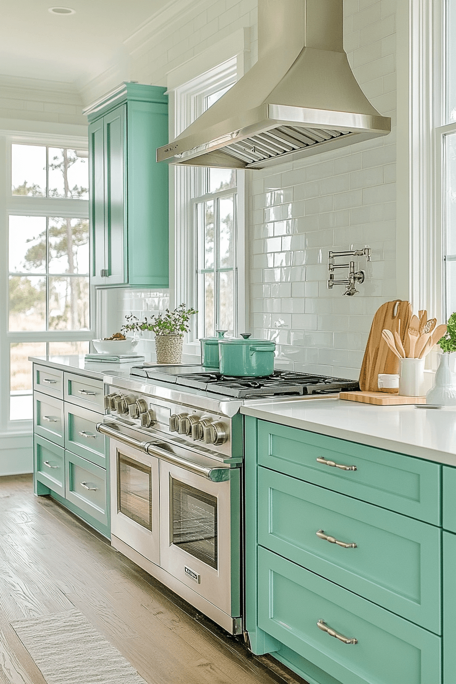 Turquoise Kitchen Cabinets