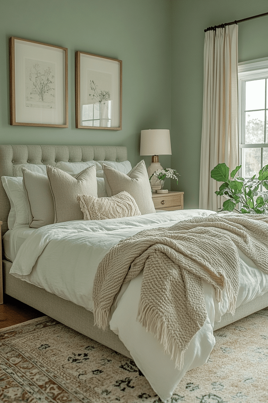 sage green bedroom