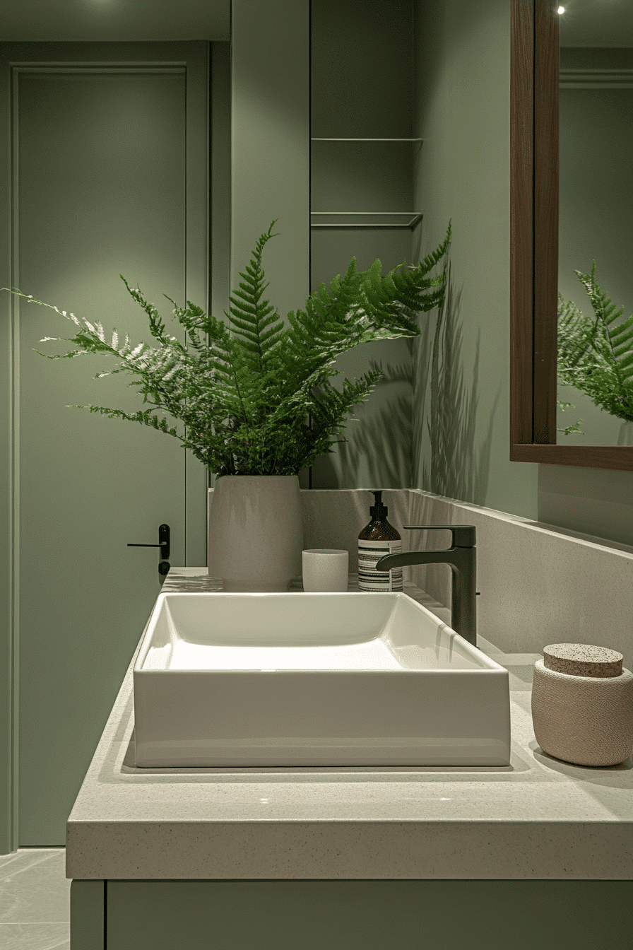 sage green bathroom