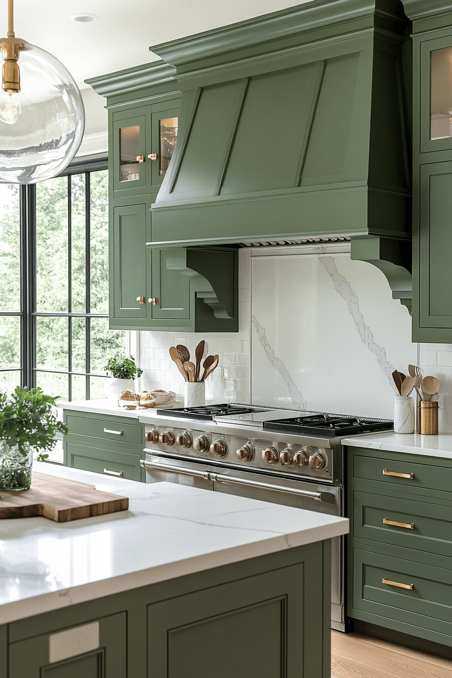 Olive Green Cabinets Kitchen