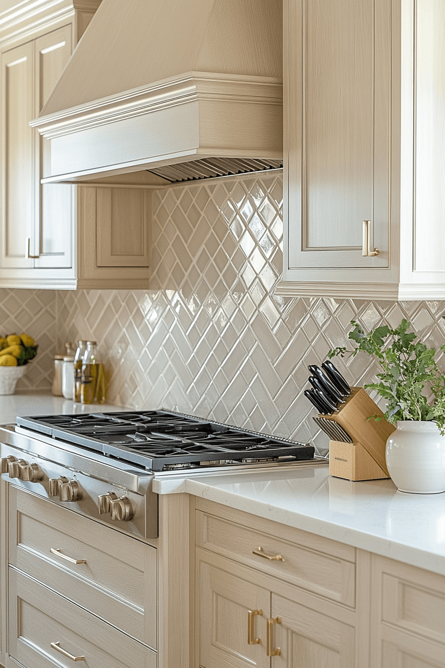 neutral backsplash kitchen