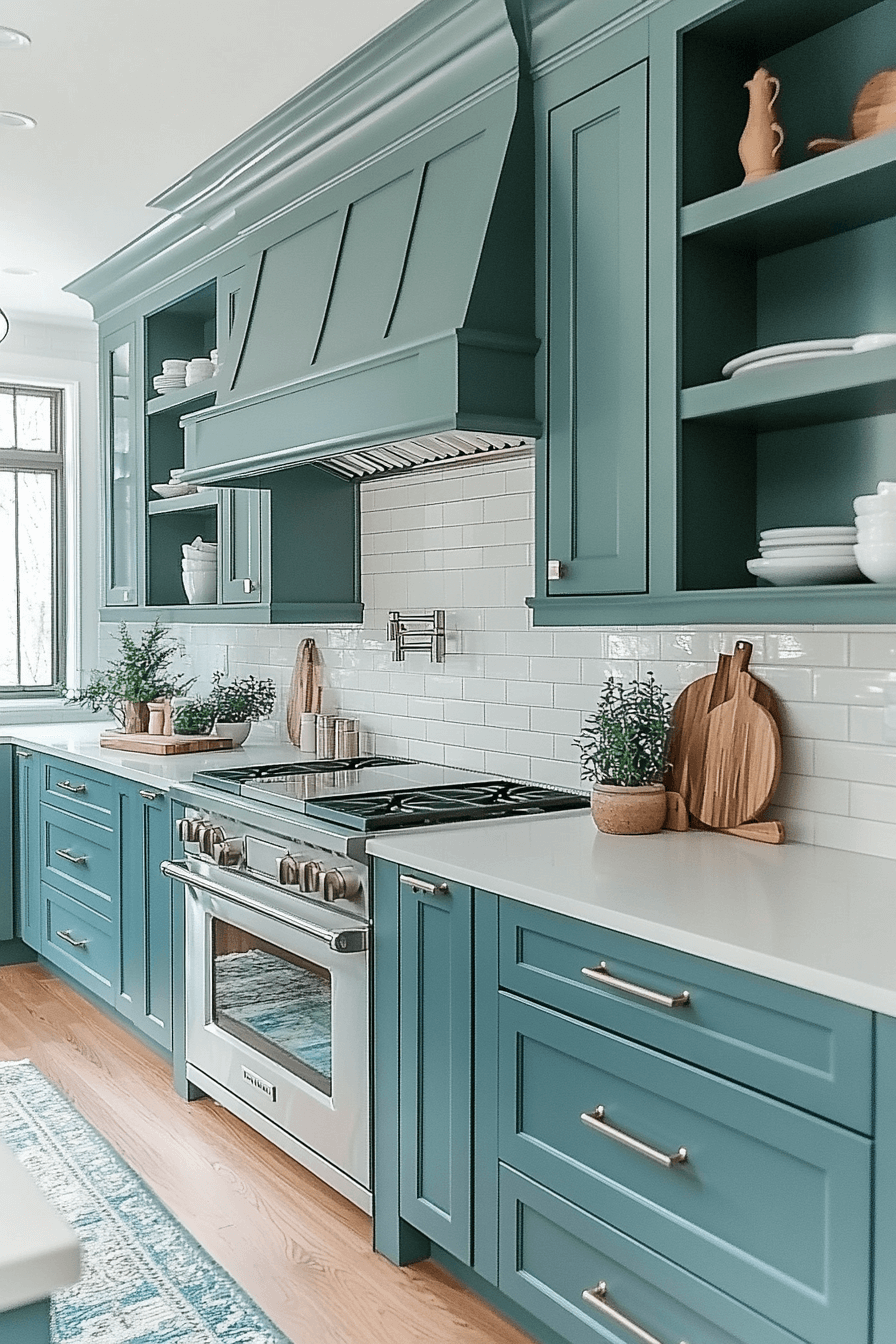 29 Blue Green Kitchen Cabinets For A Soft Stylish Look - Courtneys World
