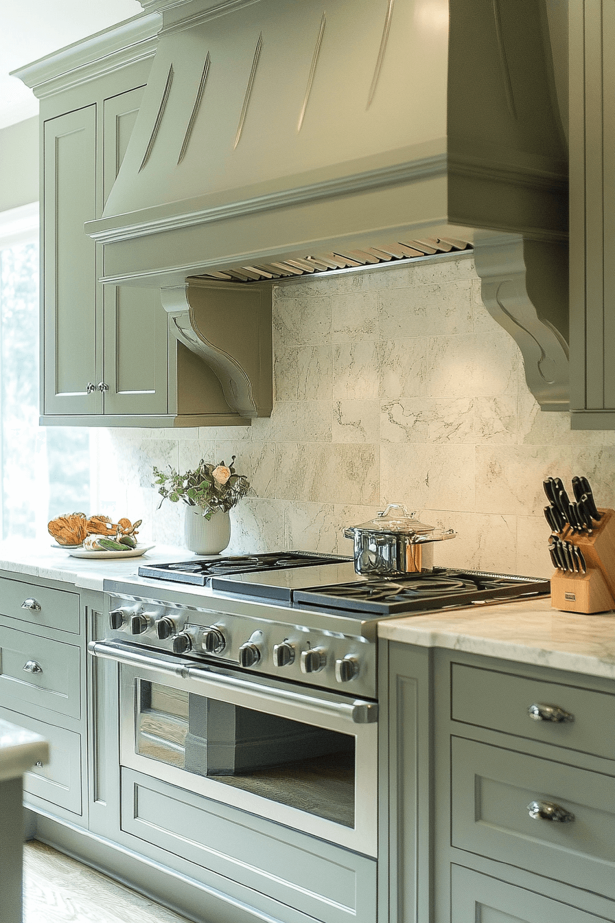 Clary Sage Kitchen Cabinets