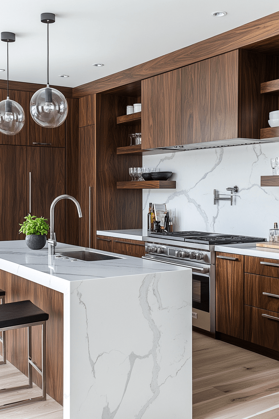 Dark Walnut Kitchen Cabinets