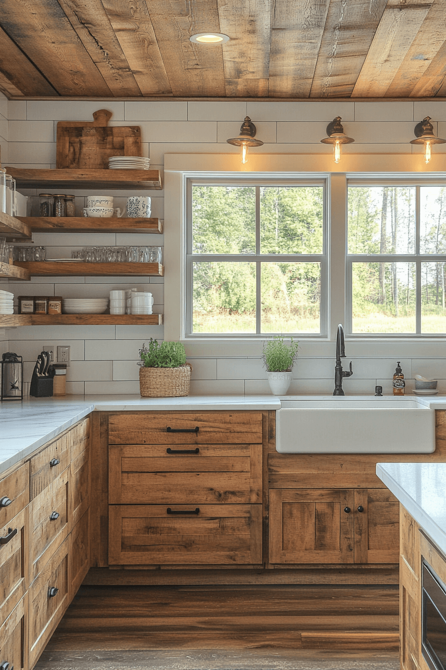 29 Rustic Farmhouse Kitchen Cabinets That Blend Beauty And Function ...