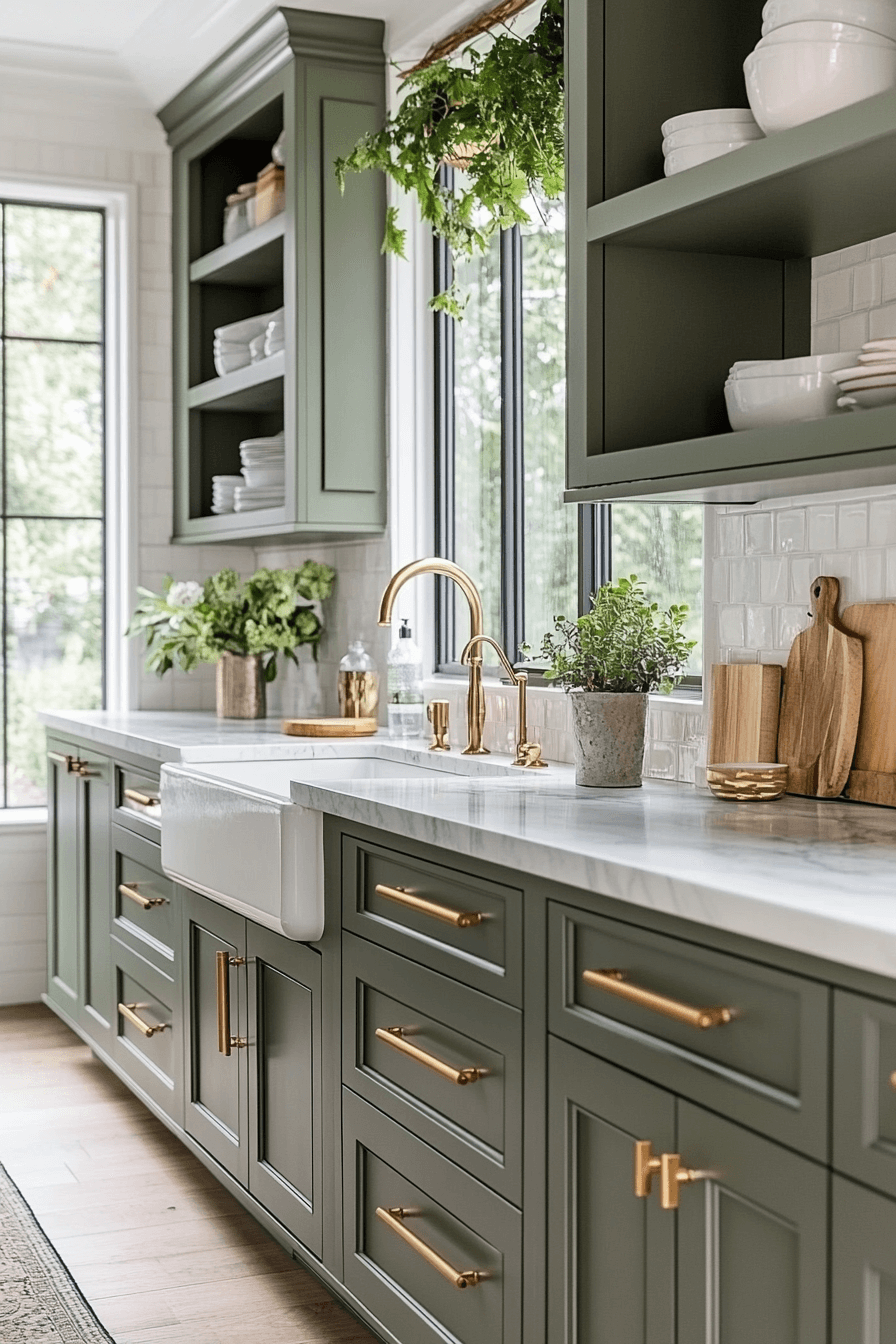 29 Olive Green Kitchen Cabinets That Make Kitchens Feel Happy ...