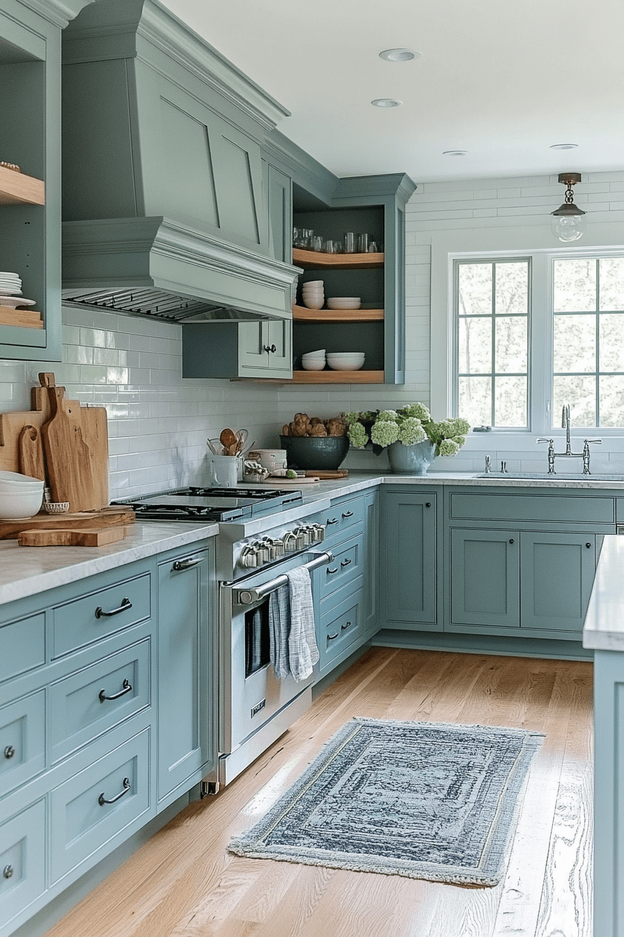 29 Blue Green Kitchen Cabinets For A Soft Stylish Look - Courtneys World