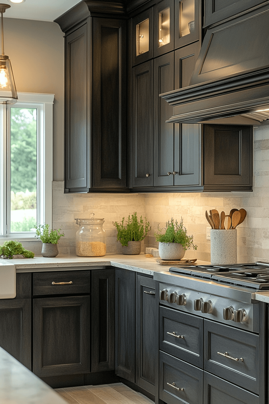 29 Charcoal Kitchen Cabinets That Create A Stunning Statement ...