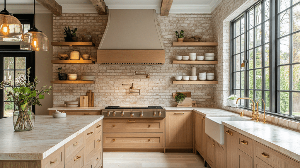brick backsplash kitchen