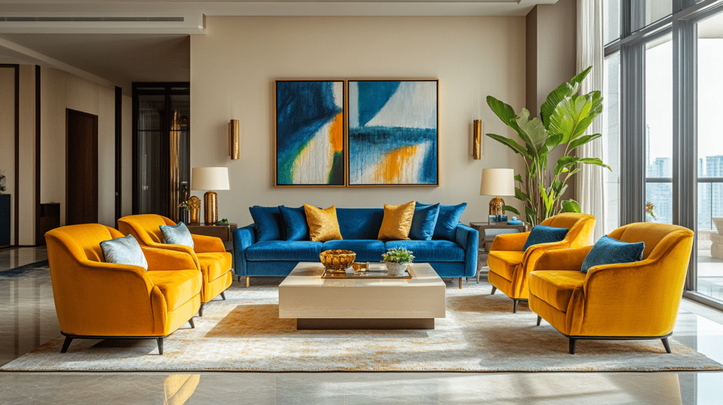jewel tone living room