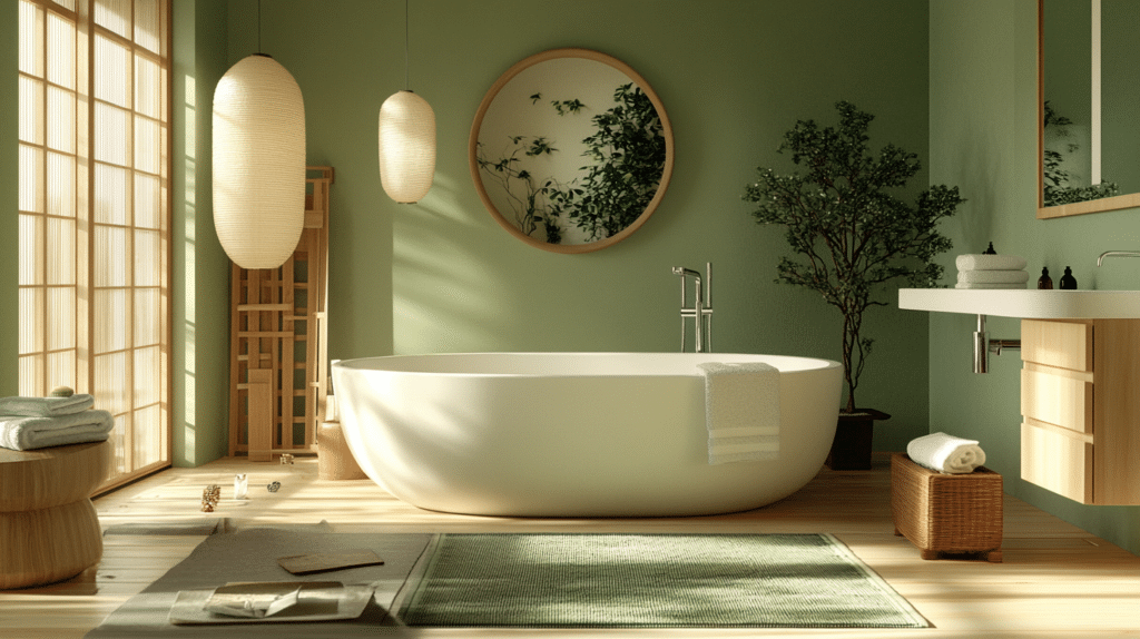 sage green bathroom