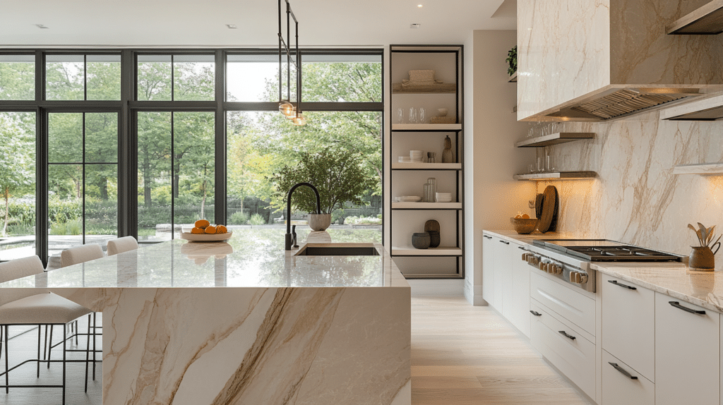 stone backsplash kitchen