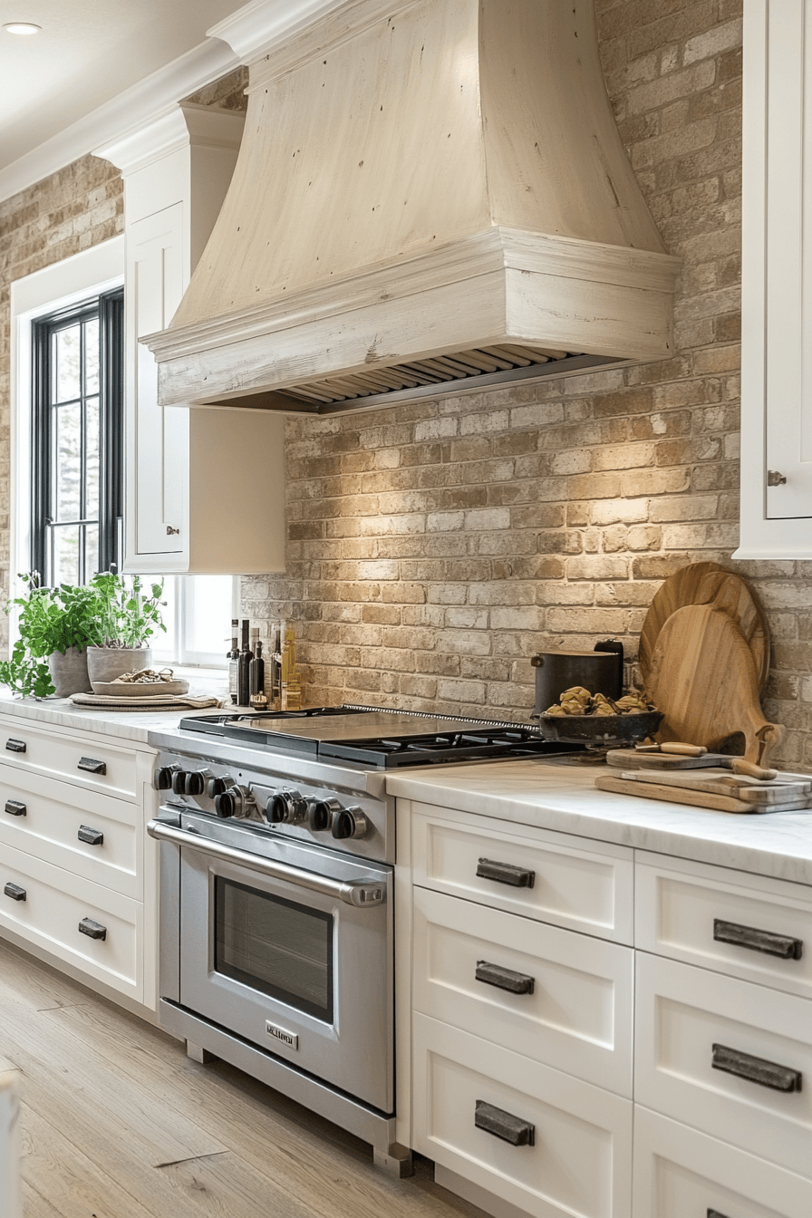 29 Farmhouse Kitchen Brick Backsplash Ideas That Create Rustic Perfection 15