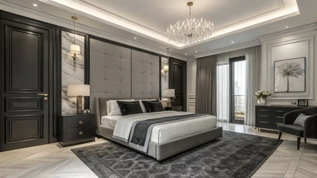 black white and grey bedroom ideas