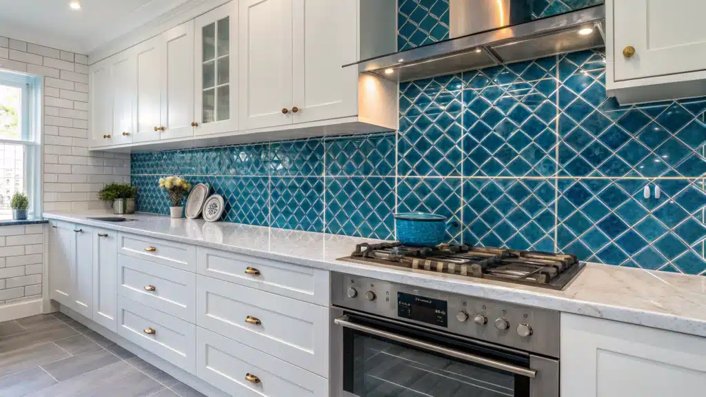 29 Blue Tile Backsplash Kitchen Ideas That Bring Serenity and Style 30 blue tile backsplash kitchen