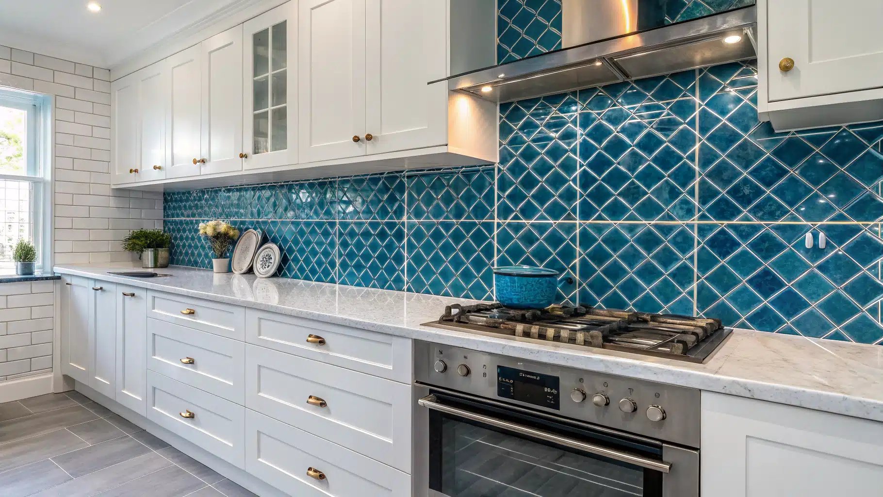 29 Blue Tile Backsplash Kitchen Ideas That Bring Serenity And Style ...