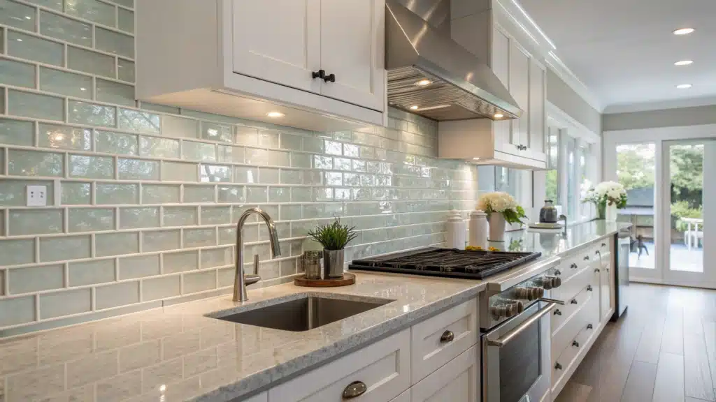 29 Glass Tile Backsplash Kitchen Ideas That Reflect Light and Luxury 34 glass tile backsplash kitchen