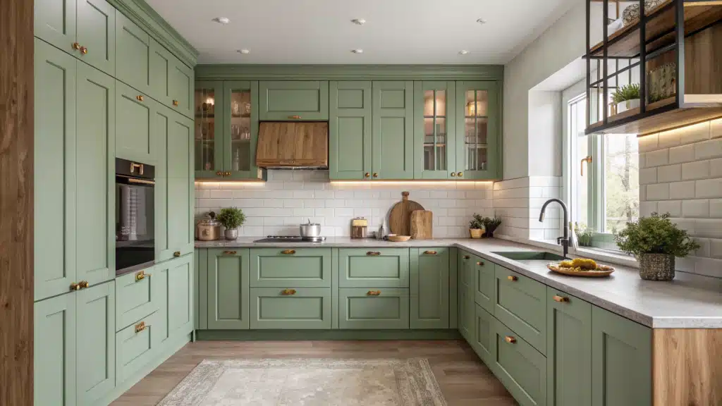29 Green Kitchen Cabinets That Bring Nature's Calm Into Your Cooking Space 34 green kitchen cabinets