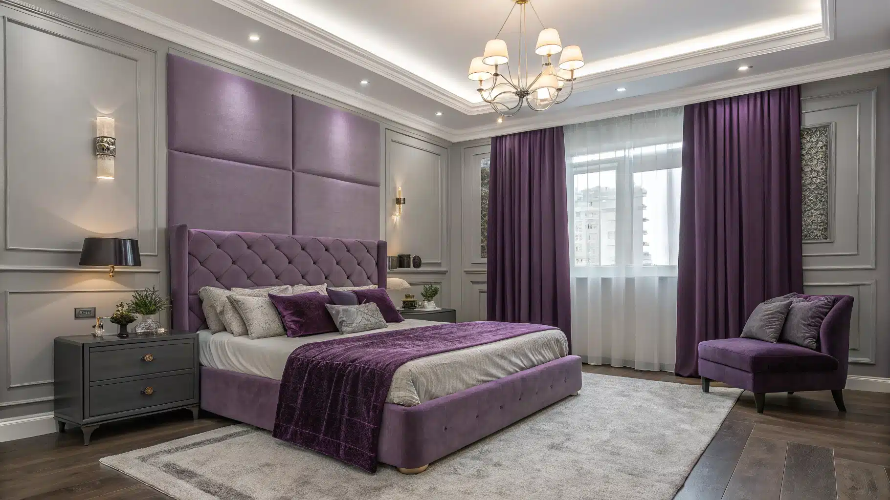 29 Purple And Grey Bedroom Ideas That Create Regal Serenity - Courtneys ...