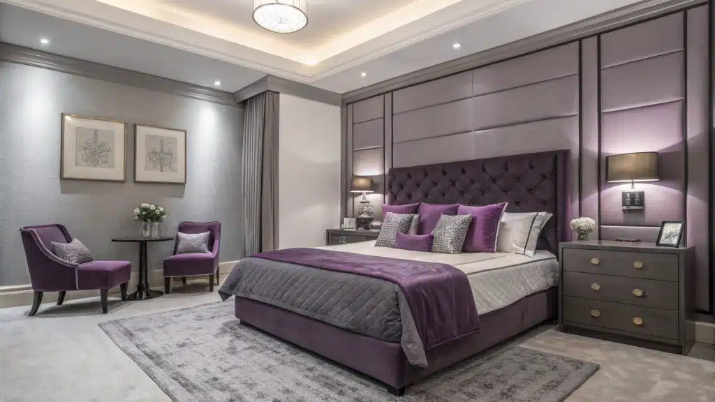 purple and gray bedroom ideas
