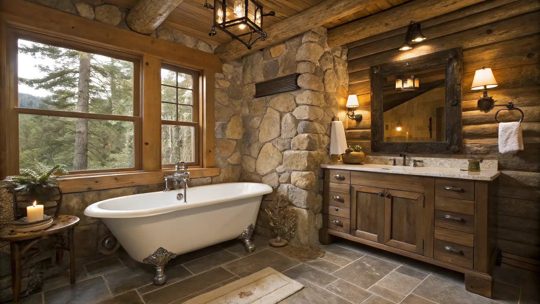 29 Rustic Bathroom Designs That Create A Spa-Like Retreat With Natural ...