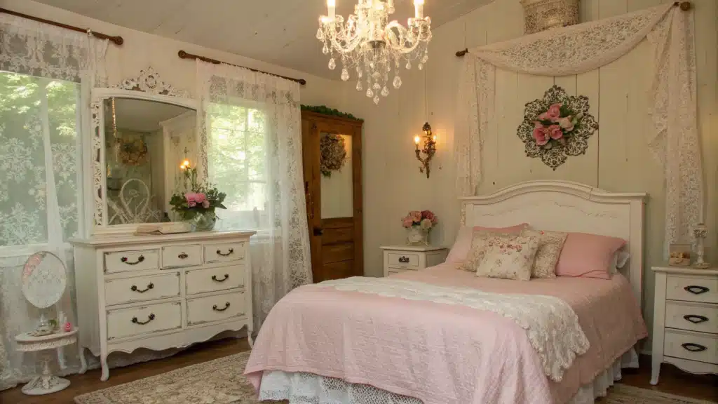 vintage shabby chic bedroom