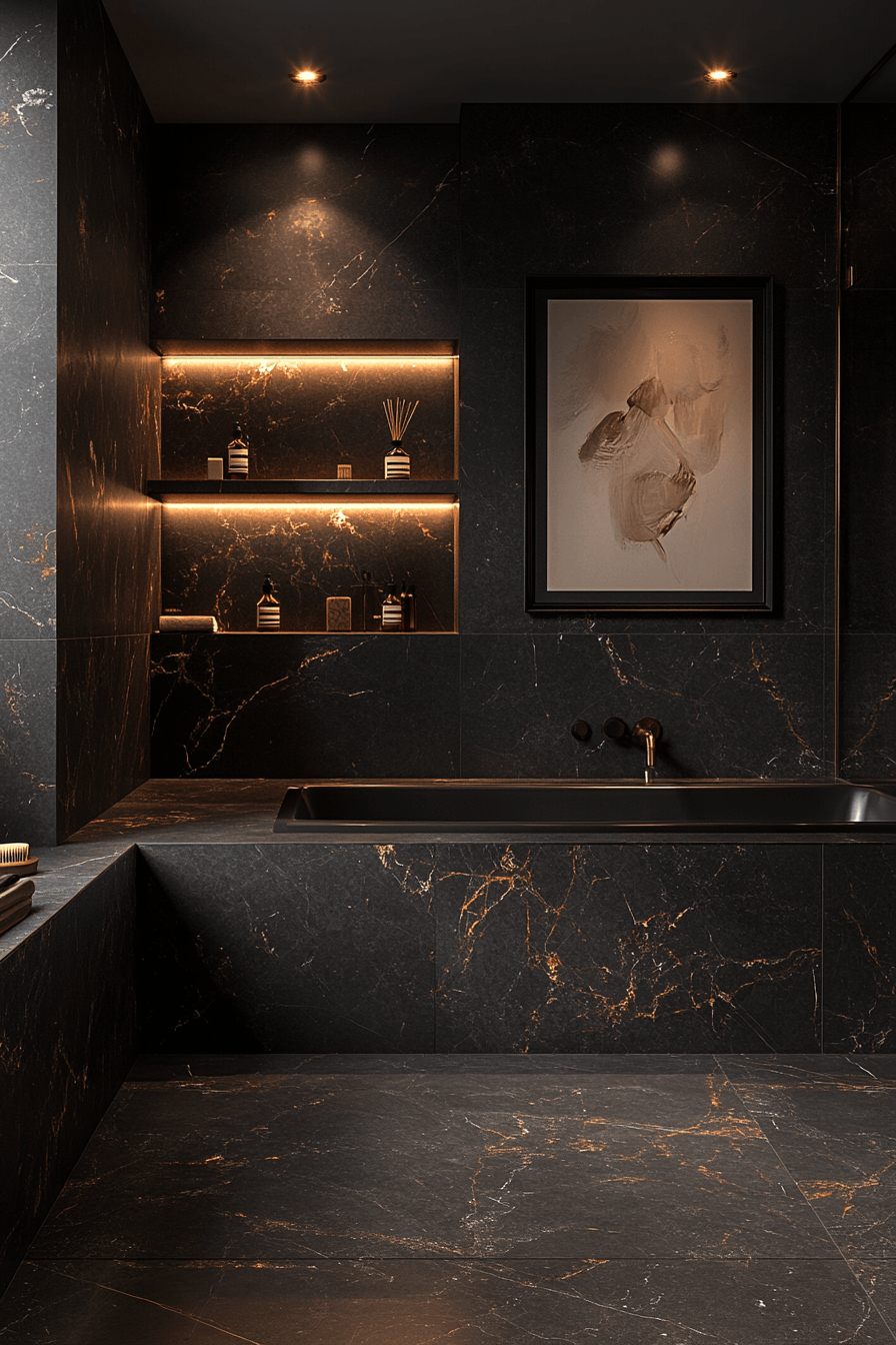 29 Moody Bathroom Ideas That Are Dark, Dramatic, and Totally Addictive 11