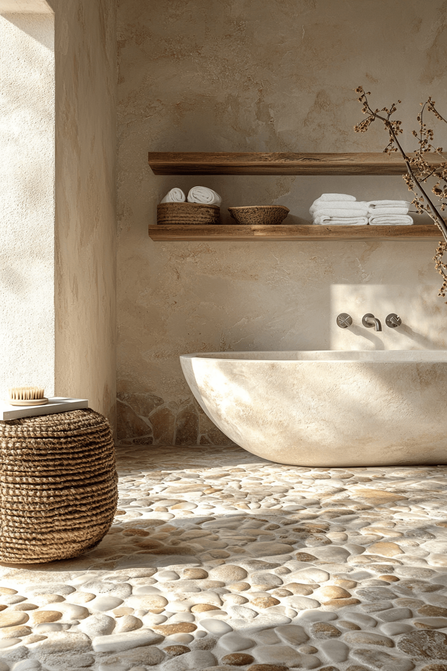 27 Earthy Bathroom Designs That Feel Like a Warm Hug 11 earthy bathroom