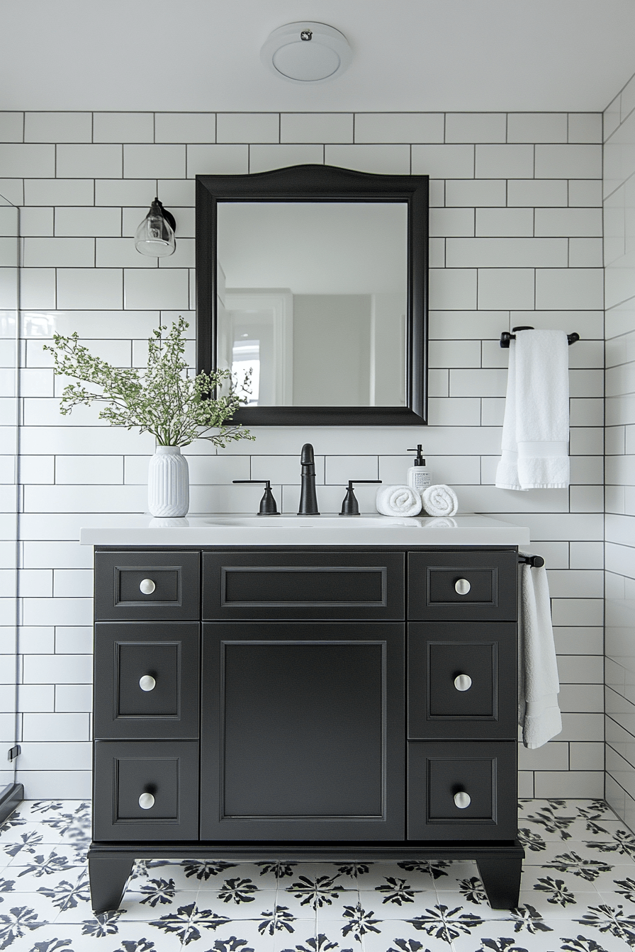 29 Black and White Bathroom Ideas That Are Timelessly Chic 11