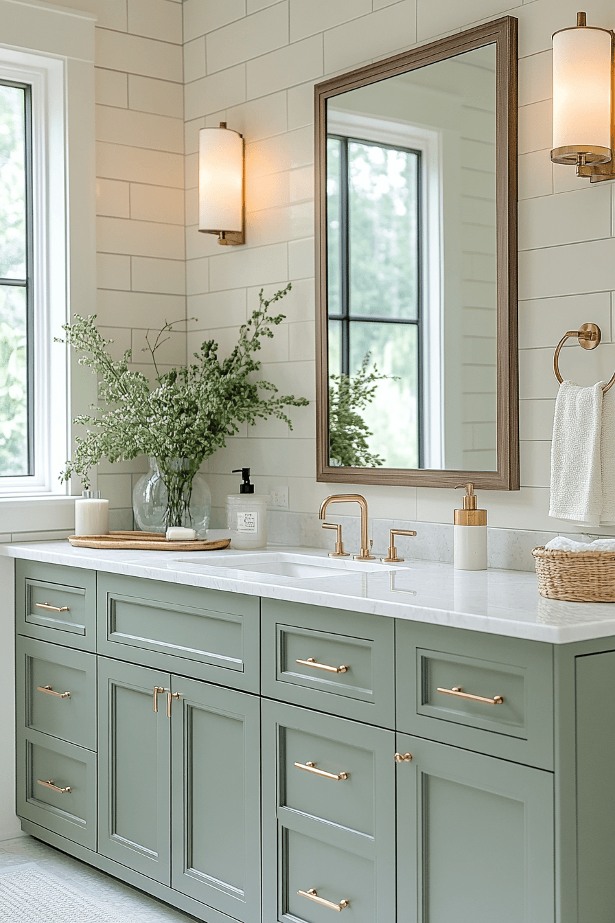29 Sage Green Bathroom Ideas That Are Absolutely Dreamy and Serene 13 sage green bathroom