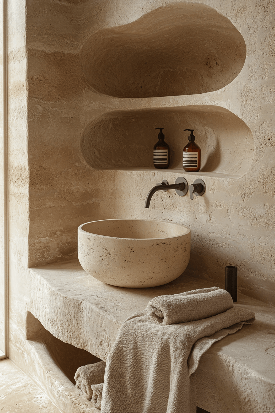27 Earthy Bathroom Designs That Feel Like a Warm Hug 13 earthy bathroom