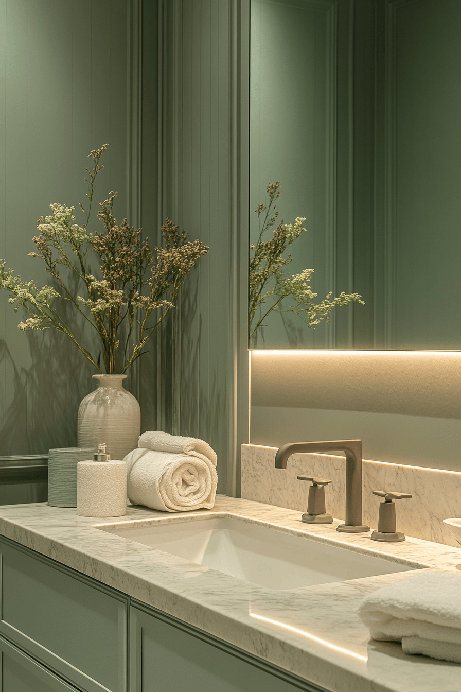 29 Sage Green Bathroom Ideas That Are Absolutely Dreamy and Serene 16 sage green bathroom