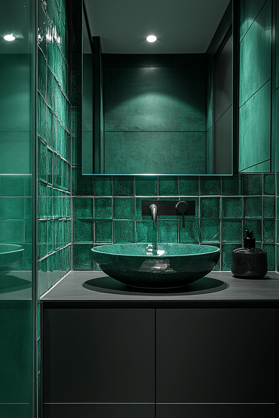 29 Dark Green Bathroom Ideas That Are Dripping With Sophistication 16 dark green bathroom