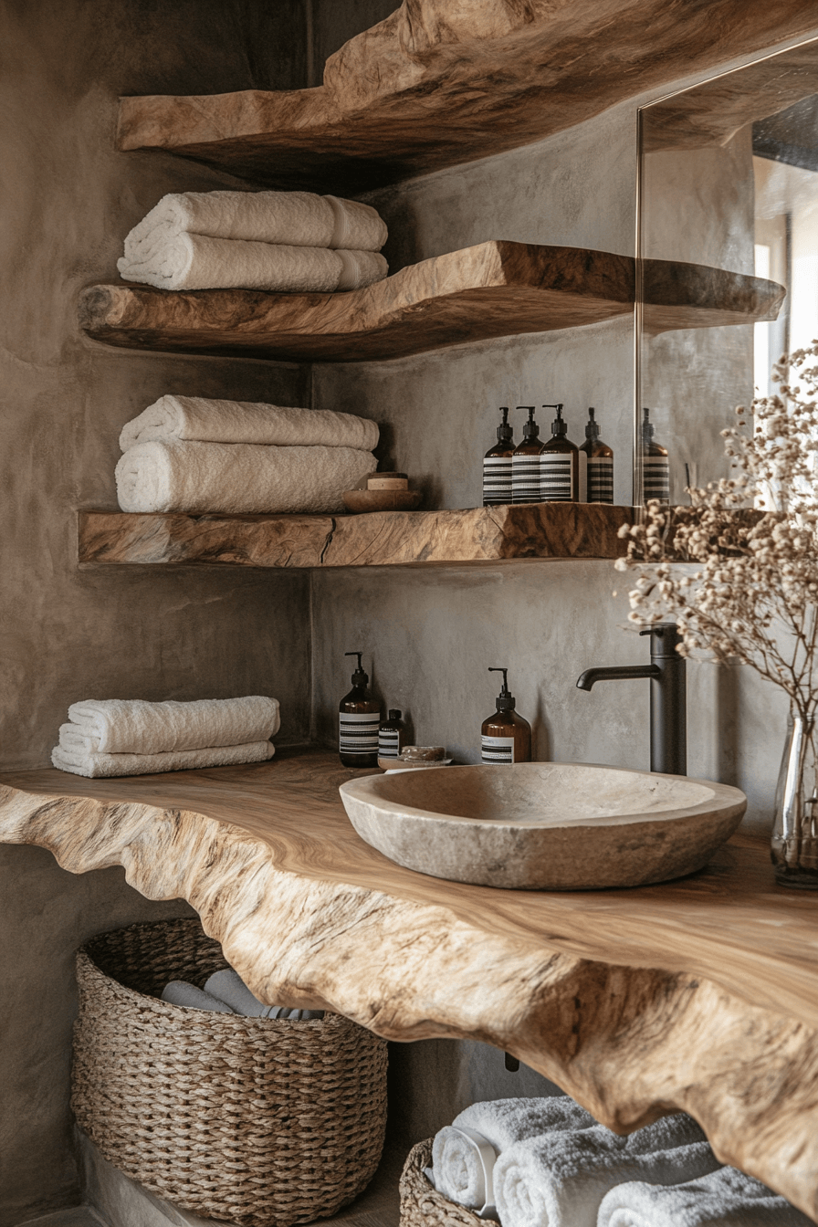 27 Earthy Bathroom Designs That Feel Like a Warm Hug 19 earthy bathroom