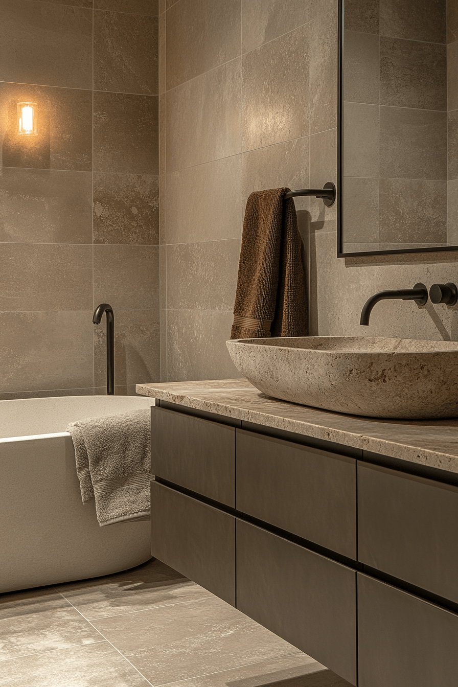 27 Earthy Bathroom Designs That Feel Like a Warm Hug 2 earthy bathroom