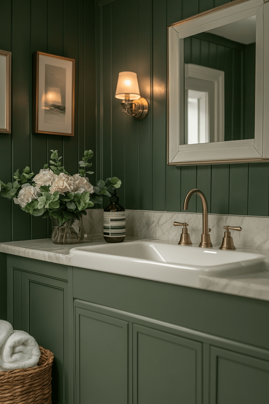 29 Dark Green Bathroom Ideas That Are Dripping With Sophistication 21 dark green bathroom