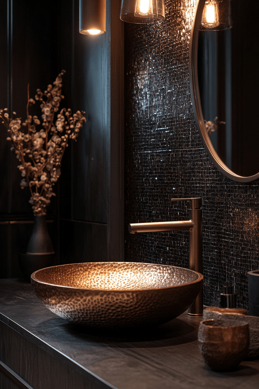 29 Moody Bathroom Ideas That Are Dark, Dramatic, and Totally Addictive 22