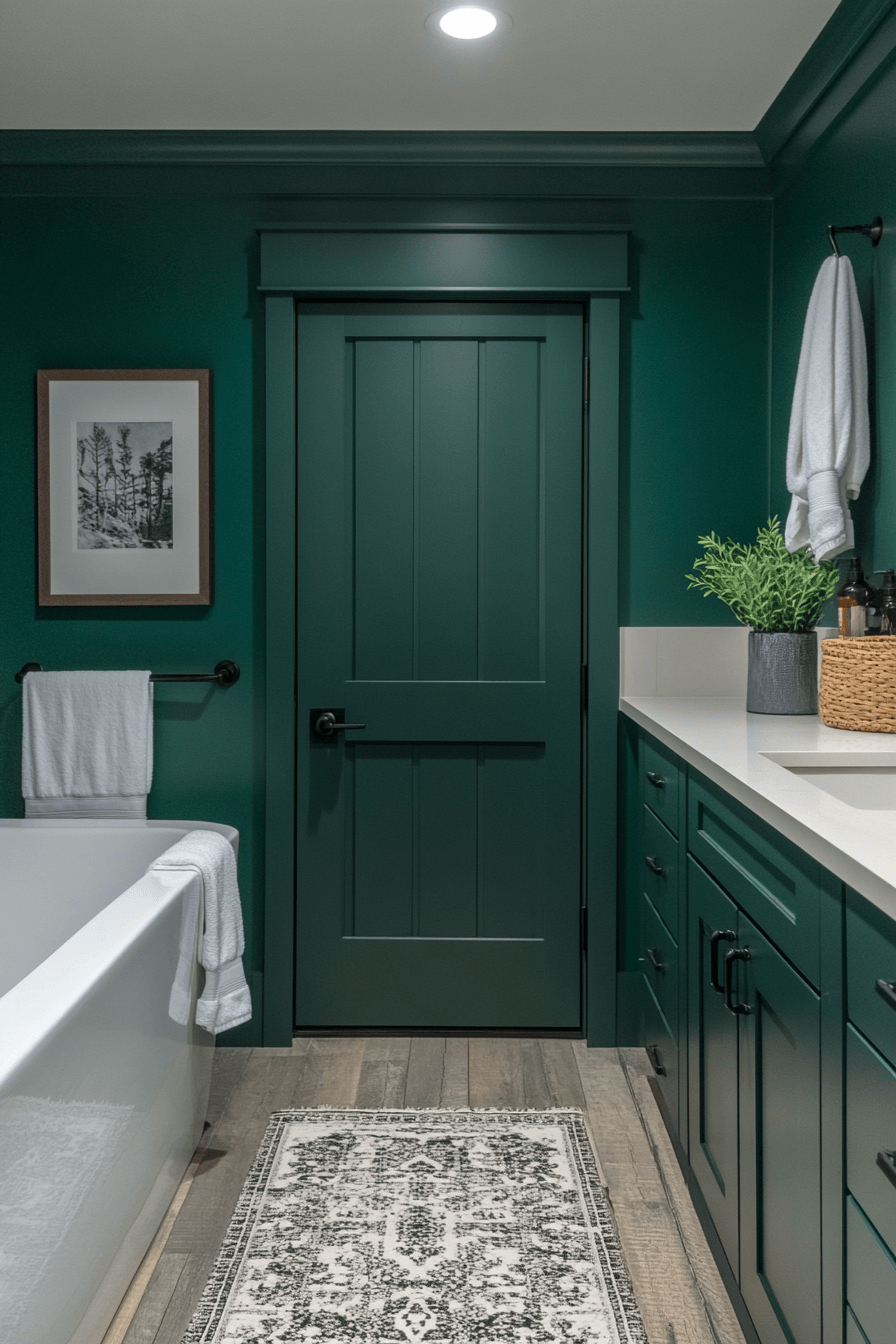 29 Dark Green Bathroom Ideas That Are Dripping With Sophistication 22 dark green bathroom