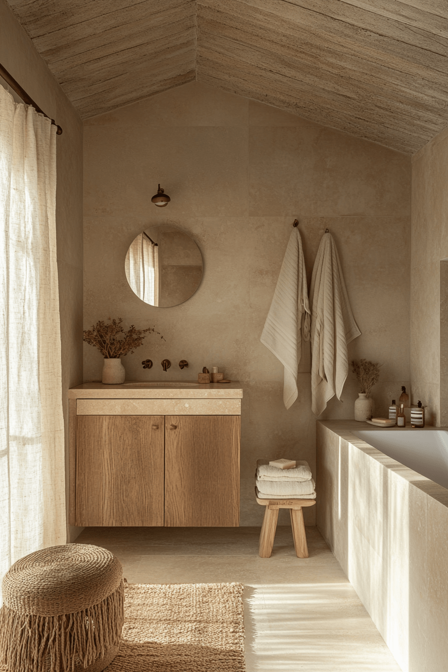 27 Earthy Bathroom Designs That Feel Like a Warm Hug 24 earthy bathroom