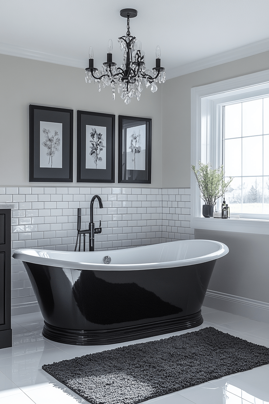 29 Black and White Bathroom Ideas That Are Timelessly Chic 25