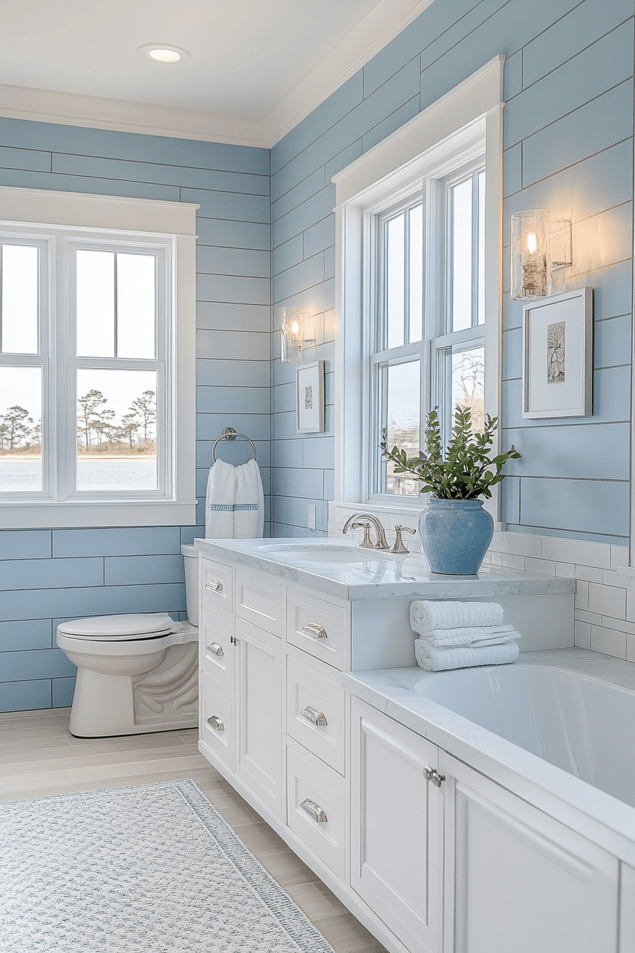 29 Coastal Bathroom Ideas That Make Your Morning Routine Feel Like Vacation 25