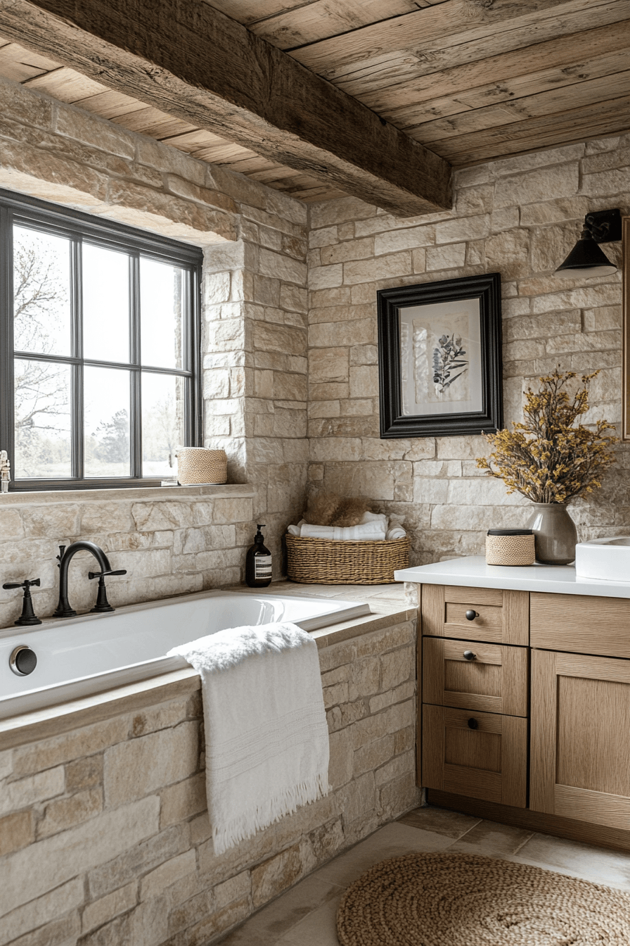 29 Farmhouse Bathroom Ideas That Are Rustic Perfection 25