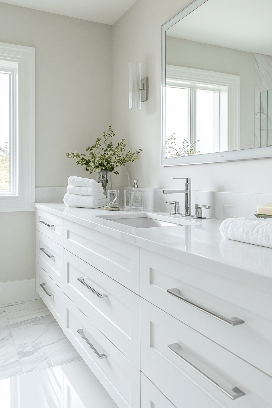 29 White Bathroom Ideas So Fresh and Bright You'll Feel Instantly Calm 27